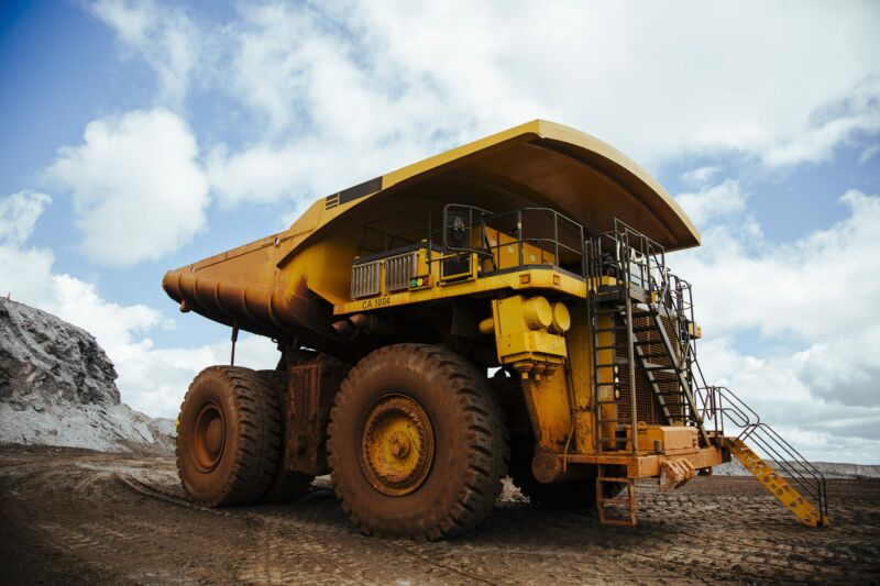 A Komatsu 930E mining truck at an Anglo American mine